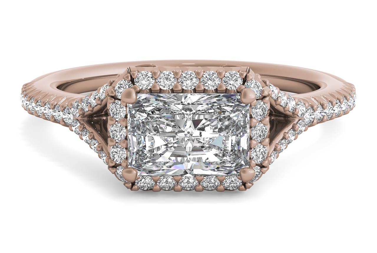 Kate Radiant Cut Lab Grown Diamond 18Kt Rose Gold Engagement Ring