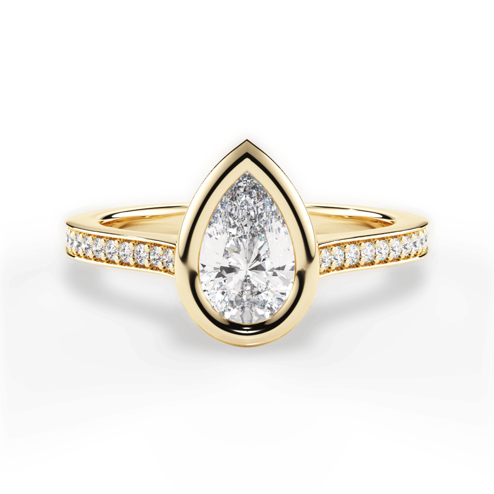 Deanna Pear Cut Lab Grown Diamond 18Kt Yellow Gold Engagement Ring