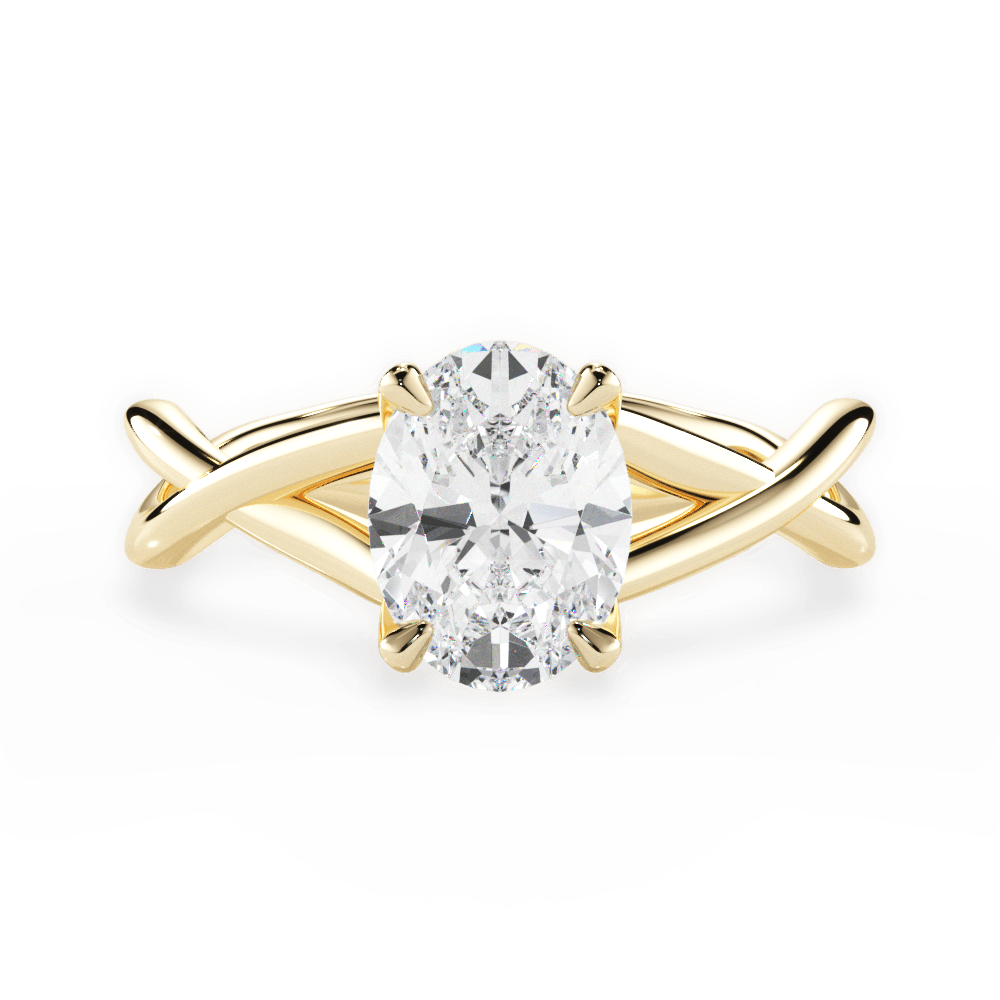 Aubrey Oval Cut Lab Grown Diamond 18Kt Yellow Gold Engagement Ring