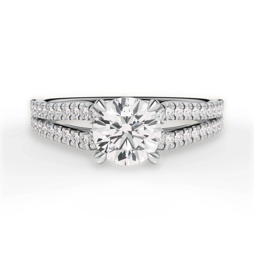 Jessica Round Cut Lab Grown Diamond Platinum Engagement Ring