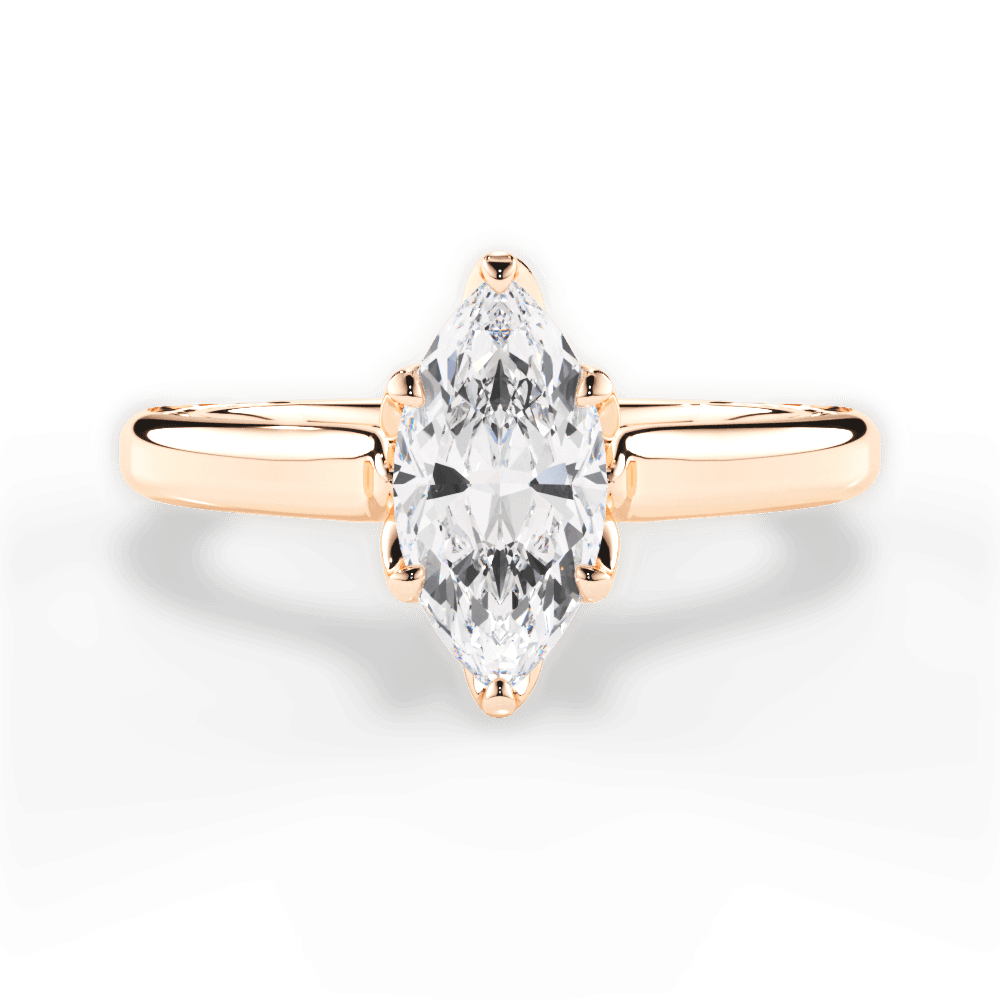 Carrie Marquise Cut Lab Grown Diamond 18Kt Rose Gold Engagement Ring