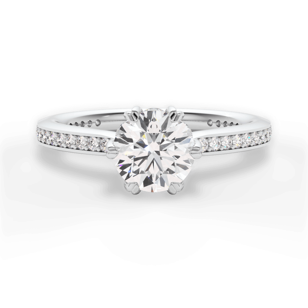 Louise Round Cut Lab Grown Diamond Platinum Engagement Ring