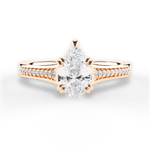 Delia Pear Cut Lab Grown Diamond 18Kt Rose Gold Engagement Ring