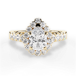 Lacey Pear Cut Lab Grown Diamond 18Kt Yellow Gold Engagement Ring