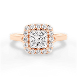Geneva Princess Cut Lab Grown Diamond 18Kt Rose Gold Engagement Ring