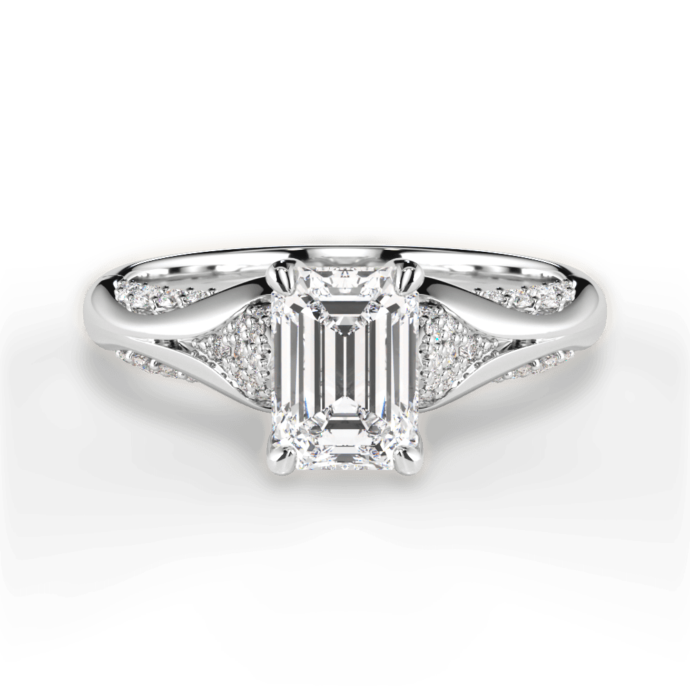 Isabel Emerald Cut Lab Grown Diamond Platinum Engagement Ring