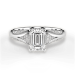 Isabel Emerald Cut Lab Grown Diamond Platinum Engagement Ring