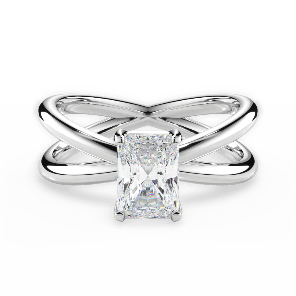 Ada Radiant Cut Lab Grown Diamond 14Kt White Gold Engagement Ring