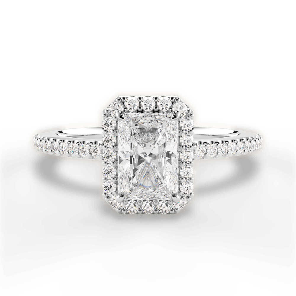Joanne Radiant Cut Lab Grown Diamond 14Kt White Gold Engagement Ring