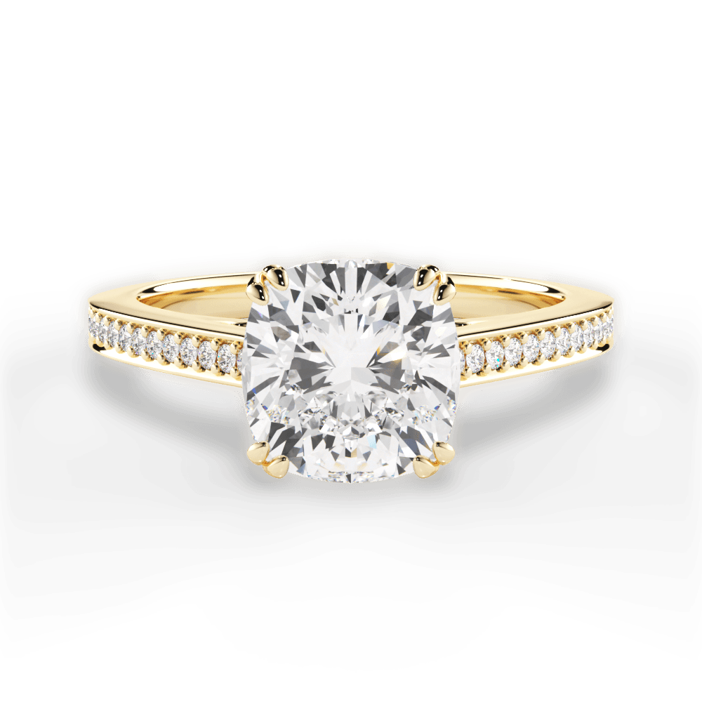 Denise Cushion Cut Lab Grown Diamond 18Kt Yellow Gold Engagement Ring