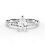 Gloria Pear Cut Lab Grown Diamond 18Kt White Gold Engagement Ring
