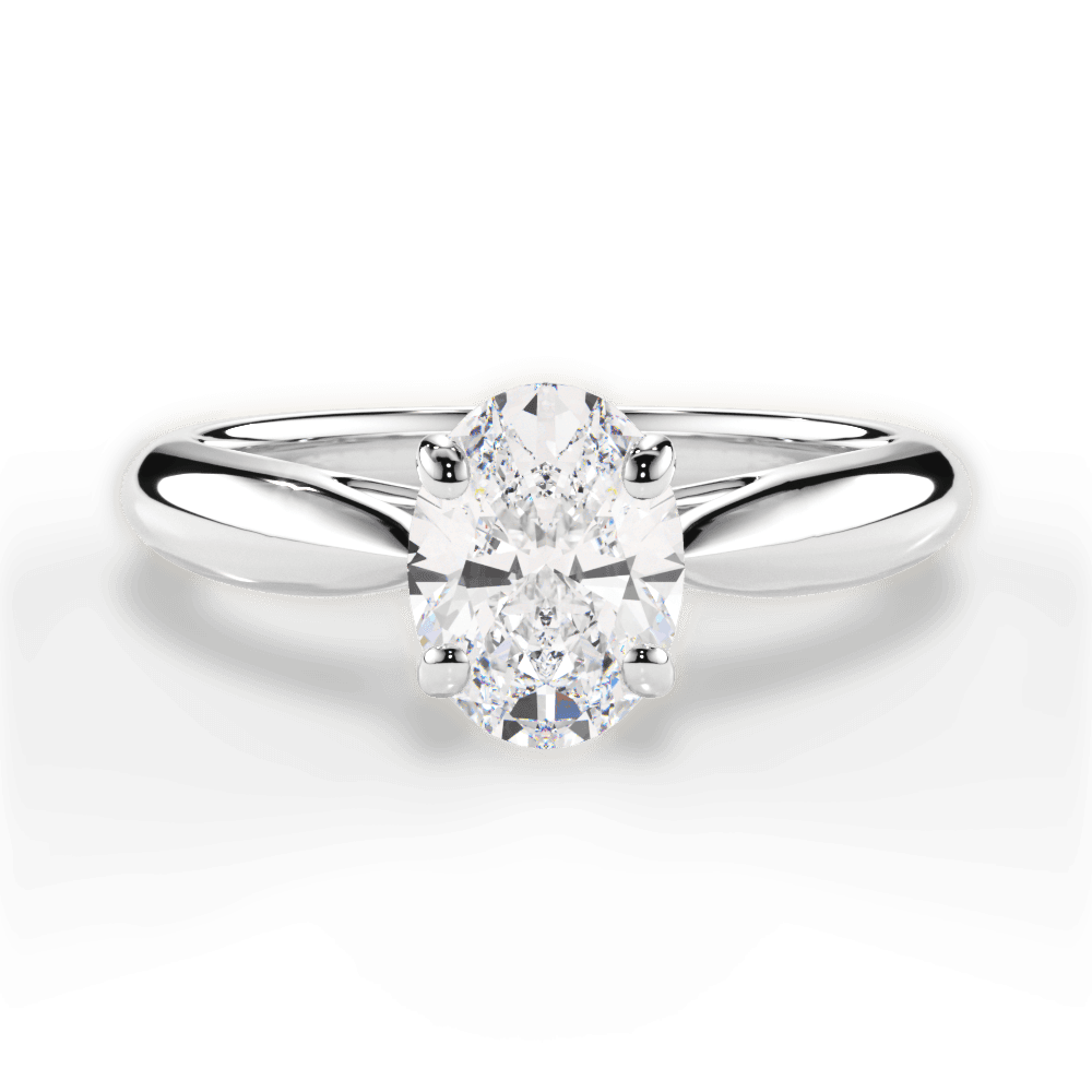 Amy Oval Cut Lab Grown Diamond 18Kt White Gold Engagement Ring