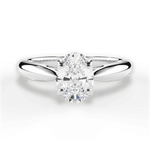 Amy Oval Cut Lab Grown Diamond 18Kt White Gold Engagement Ring