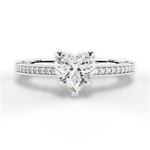 Donna Heart Cut Lab Grown Diamond 14Kt White Gold Engagement Ring