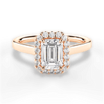 Fiona Emerald Cut Lab Grown Diamond 18Kt Rose Gold Engagement Ring