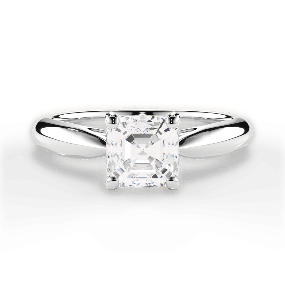 Amy Asscher Cut Lab Grown Diamond 18Kt White Gold Engagement Ring