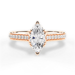 Deborah Marquise Cut Lab Grown Diamond 18Kt Rose Gold Engagement Ring