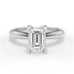 Elaine Emerald Cut Lab Grown Diamond 18Kt White Gold Engagement Ring