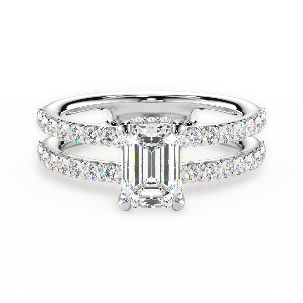 Christie Emerald Cut Lab Grown Diamond 14Kt White Gold Engagement Ring