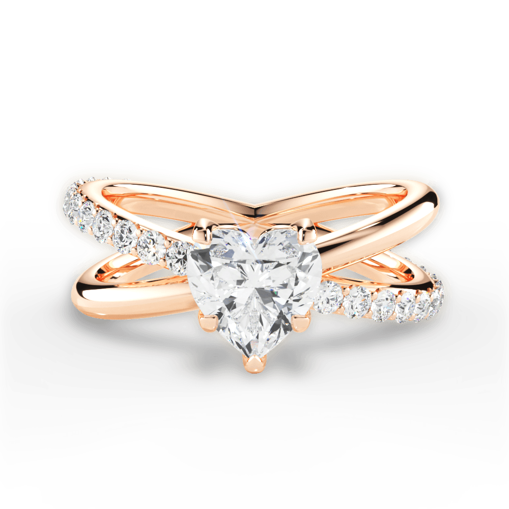 Jennifer Heart Cut Lab Grown Diamond 18Kt Rose Gold Engagement Ring