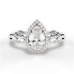 Erica Pear Cut Lab Grown Diamond Platinum Engagement Ring