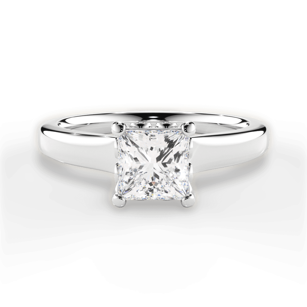Carol Princess Cut Lab Grown Diamond 18Kt White Gold Engagement Ring