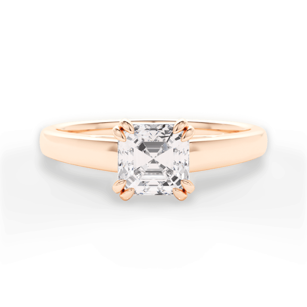 Courtney Asscher Cut Lab Grown Diamond 18Kt Rose Gold Engagement Ring