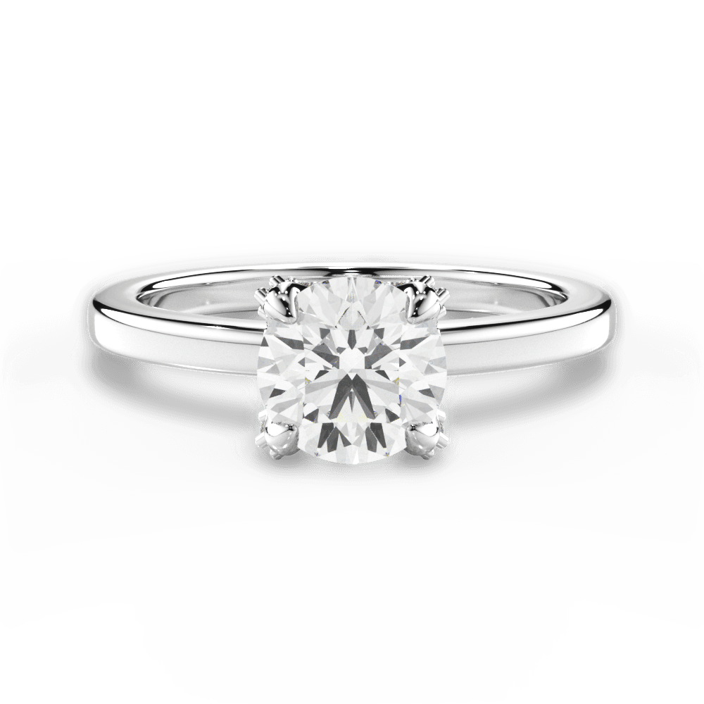 Gemma Round Cut Lab Grown Diamond 14Kt White Gold Engagement Ring