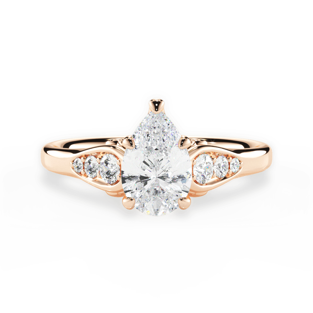 Cecilia Pear Cut Lab Grown Diamond 18Kt Rose Gold Engagement Ring