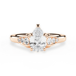 Cecilia Pear Cut Lab Grown Diamond 18Kt Rose Gold Engagement Ring