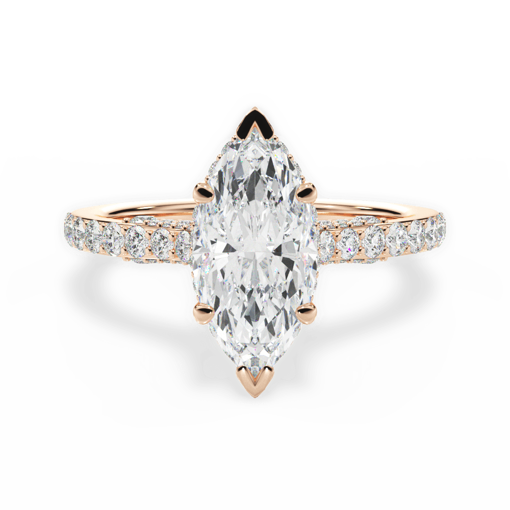 Laura Marquise Cut Lab Grown Diamond 18Kt Rose Gold Engagement Ring