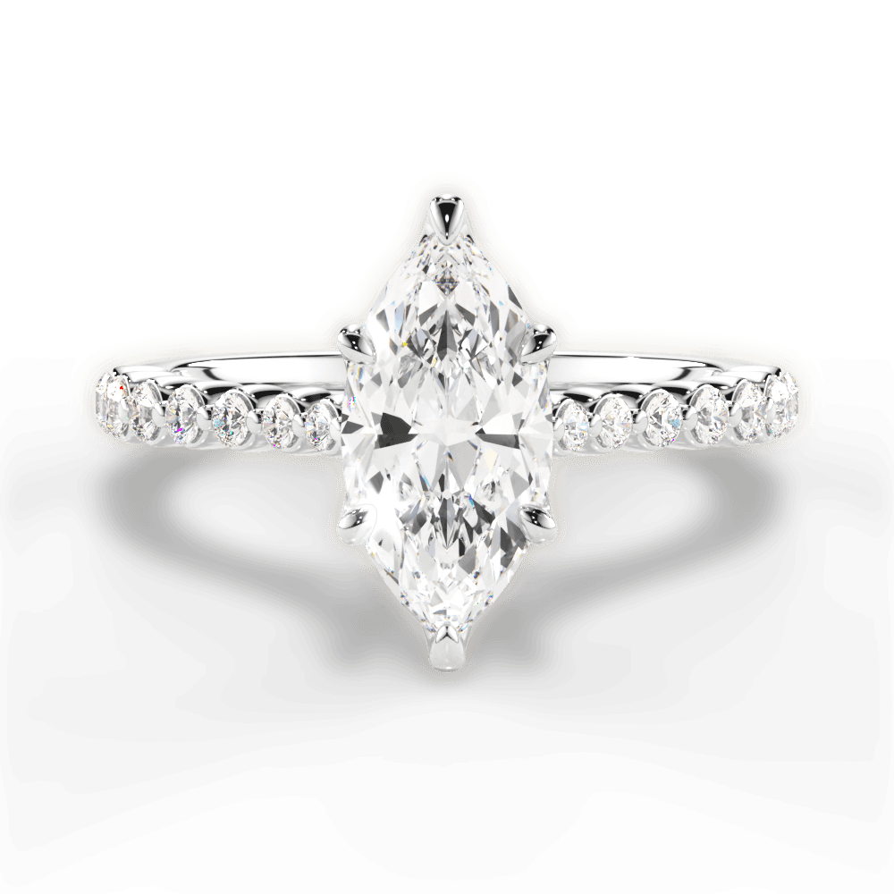 Dana Marquise Cut Lab Grown Diamond 18Kt White Gold Engagement Ring