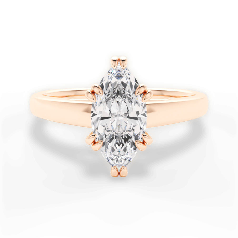 Courtney Marquise Cut Lab Grown Diamond 18Kt Rose Gold Engagement Ring
