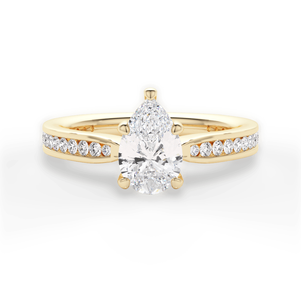 Katelyn Pear Cut Lab Grown Diamond 18Kt Yellow Gold Engagement Ring