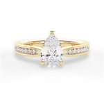 Katelyn Pear Cut Lab Grown Diamond 18Kt Yellow Gold Engagement Ring