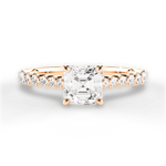 Dana Asscher Cut Lab Grown Diamond 18Kt Rose Gold Engagement Ring