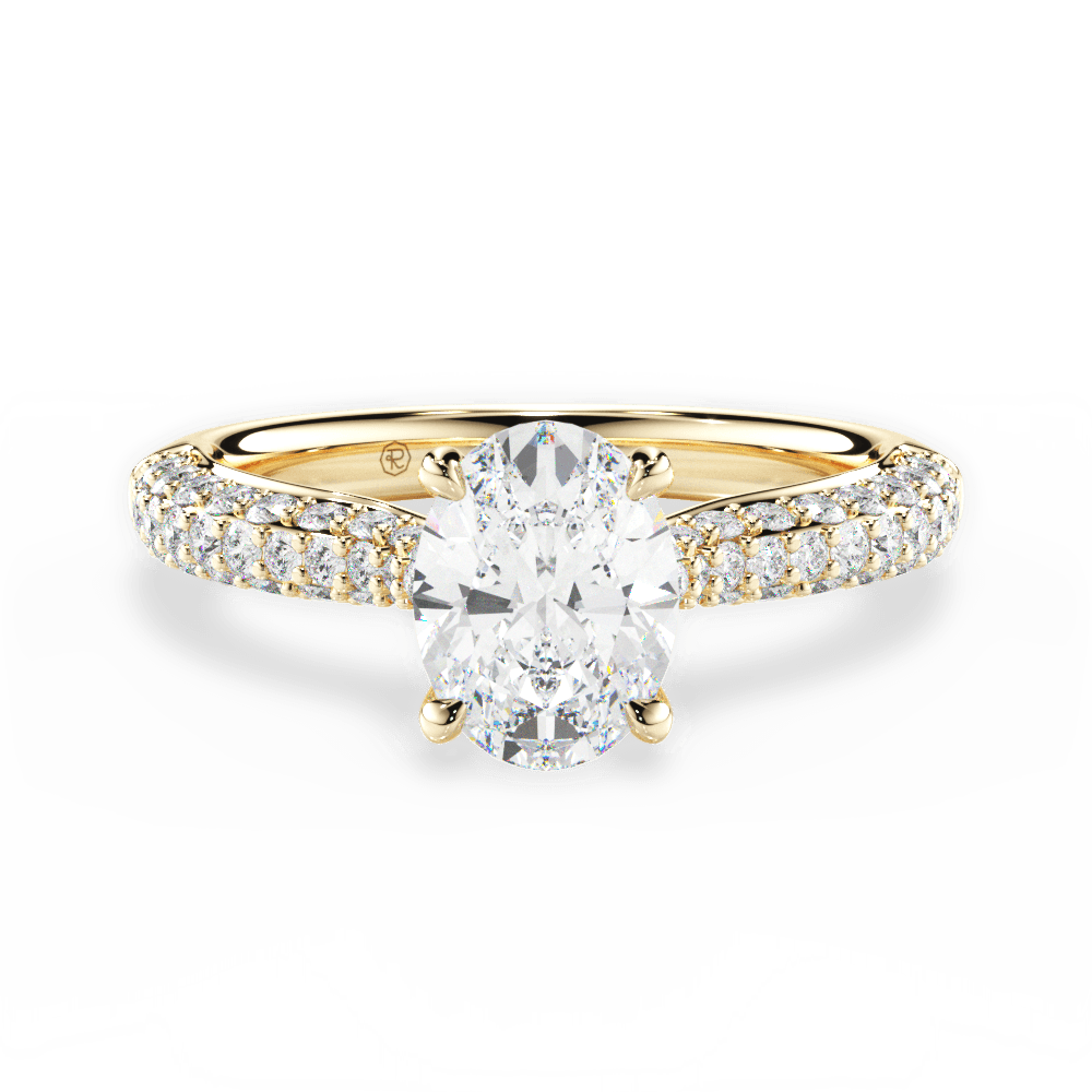 Kira Oval Cut Lab Grown Diamond 18Kt Yellow Gold Engagement Ring
