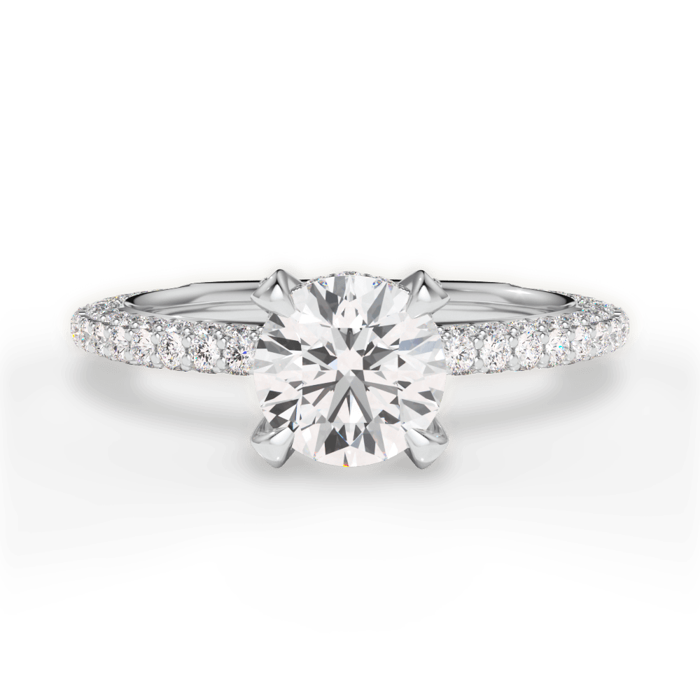 Madeline Round Cut Lab Grown Diamond Platinum Engagement Ring