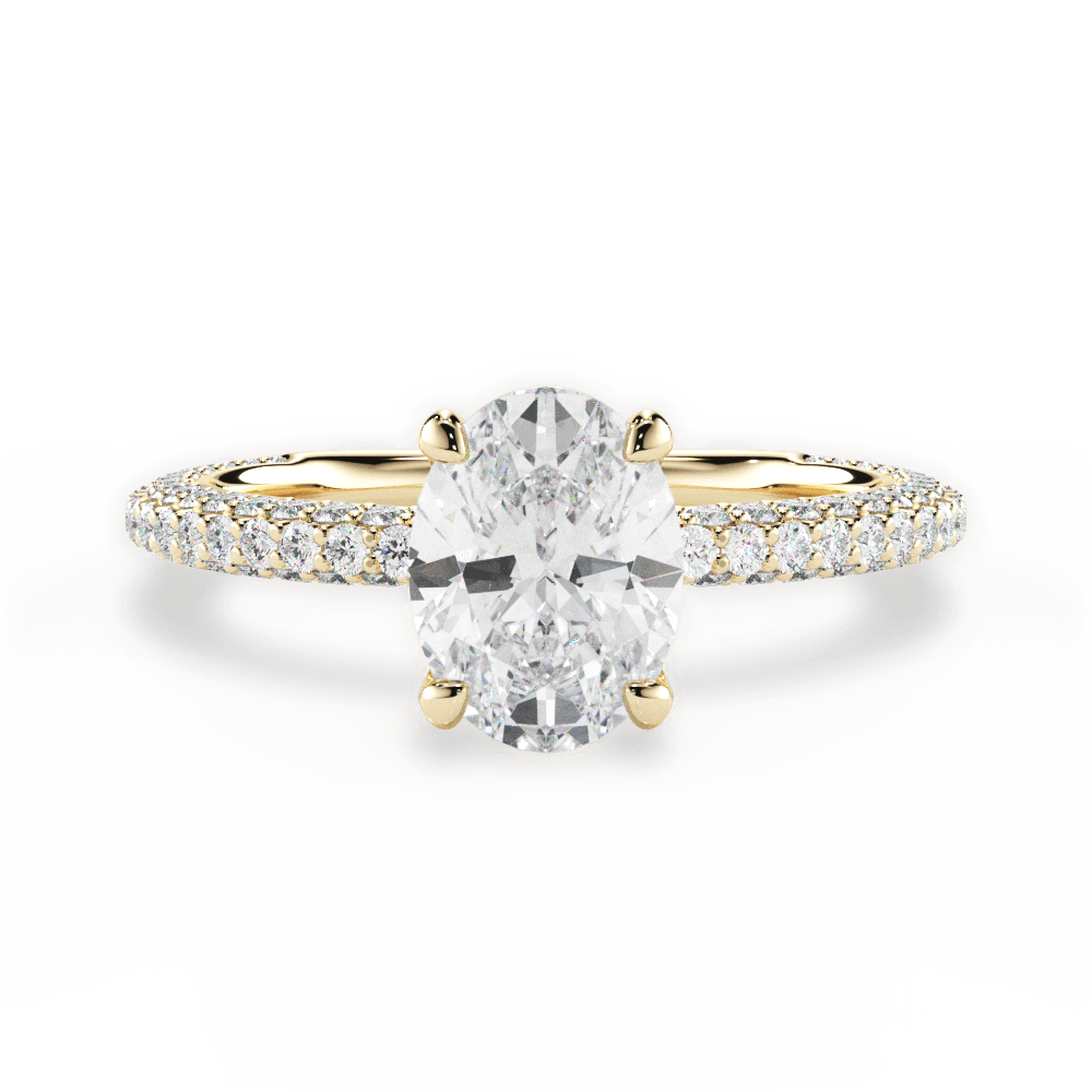 Kristen Oval Cut Lab Grown Diamond 18Kt Yellow Gold Engagement Ring