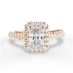 Kim Radiant Cut Lab Grown Diamond 18Kt Rose Gold Engagement Ring