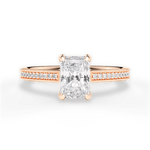 Janet Radiant Cut Lab Grown Diamond 18Kt Rose Gold Engagement Ring