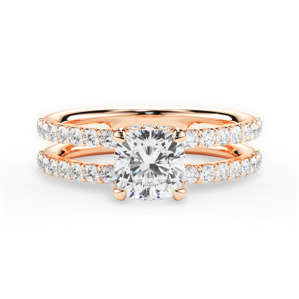 Christie Cushion Cut Lab Grown Diamond 18Kt Rose Gold Engagement Ring
