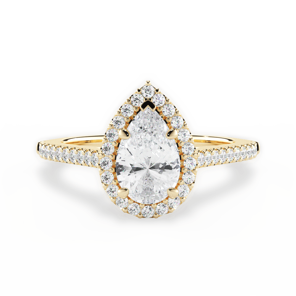 Jeanne Pear Cut Lab Grown Diamond 18Kt Yellow Gold Engagement Ring