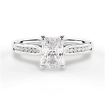 Elena Radiant Cut Lab Grown Diamond 14Kt White Gold Engagement Ring