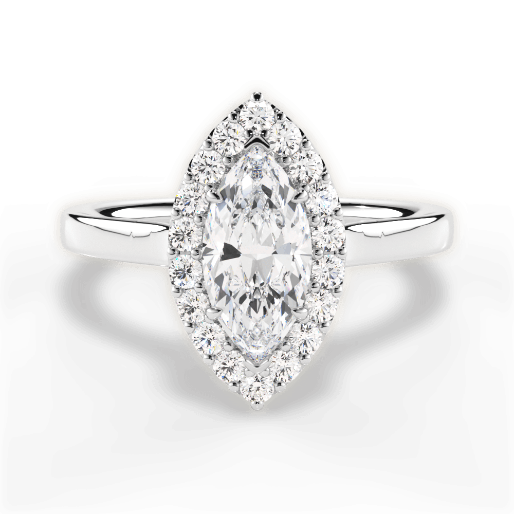 Fiona Marquise Cut Lab Grown Diamond 18Kt White Gold Engagement Ring