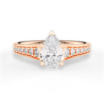 Leslie Pear Cut Lab Grown Diamond 18Kt Rose Gold Engagement Ring
