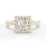 Leah Princess Cut Lab Grown Diamond 18Kt Yellow Gold Engagement Ring
