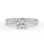 Gloria Cushion Cut Lab Grown Diamond 14Kt White Gold Engagement Ring