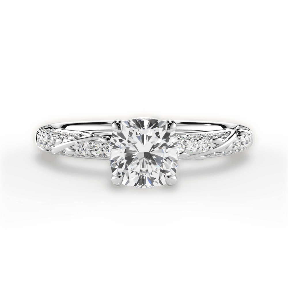 Gloria Cushion Cut Lab Grown Diamond Platinum Engagement Ring