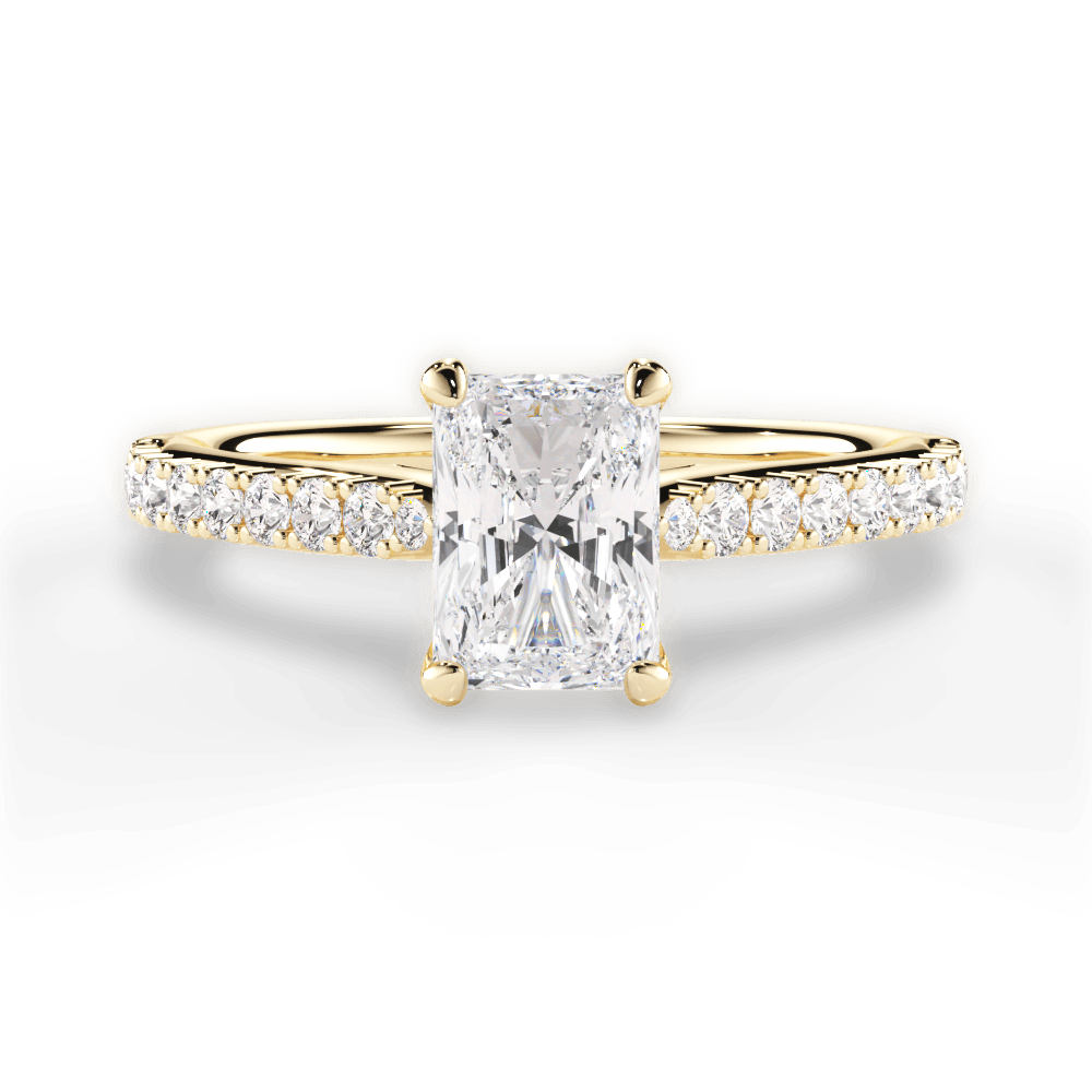 Frances Radiant Cut Lab Grown Diamond 18Kt Yellow Gold Engagement Ring